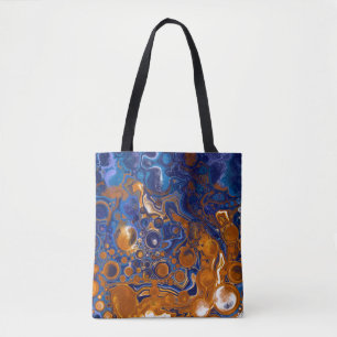 Blue and Copper Abstract Modern Art   Tote Bag
