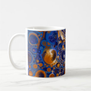 Blue and Copper coloured Pour Painting Cells Coffe Coffee Mug