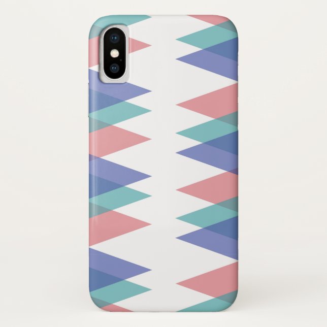 Blue and coral triangles Case-Mate iPhone case (Back)