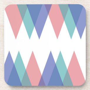 Blue and coral triangles coaster