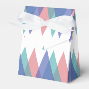 Blue and coral triangles favor box
