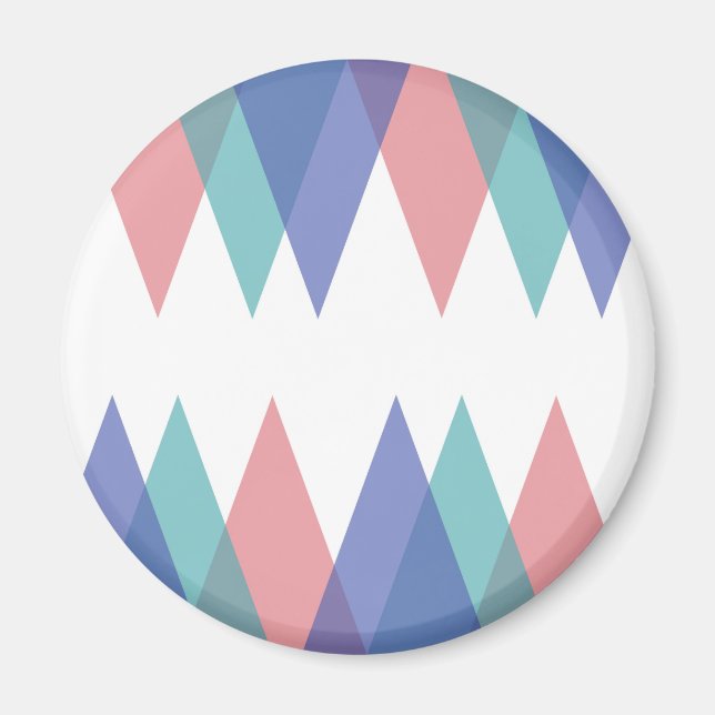 Blue and coral triangles magnet (Front)