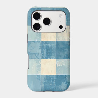 Blue and cream checkered pattern