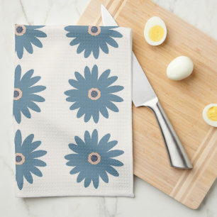 Blue And Cream Daisy Kitchen Towel