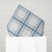 Blue and Cream Plaid Patterned