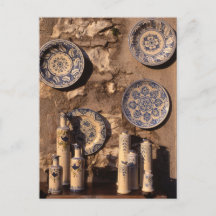Blue and Cream Pottery Umbria Poster