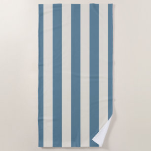 Blue And Cream Vertical Stripes Beach Towel