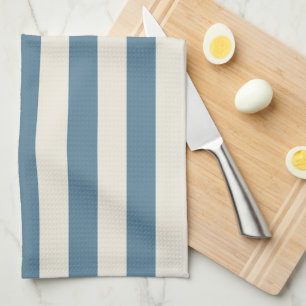 Blue And Cream Vertical Stripes Kitchen Towel