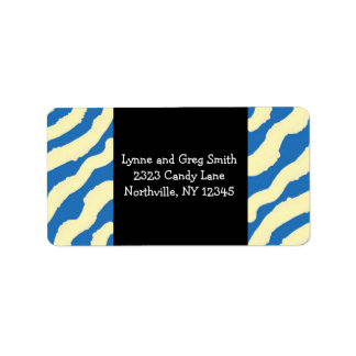 Blue and Cream Zebra Print Labels