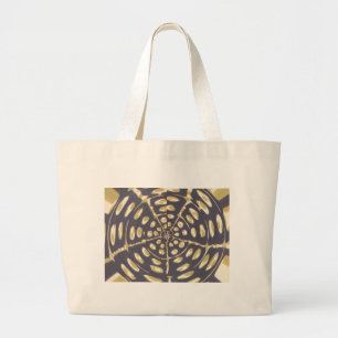 Blue and Creamy Polka Dot Oval Pattern Large Tote Bag