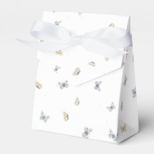 Blue and Crème Butterflies Charming Garden Fauna F Favor Box