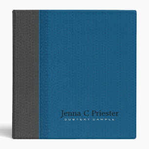 Blue And Dark Grey Stitched Leather Look Binder