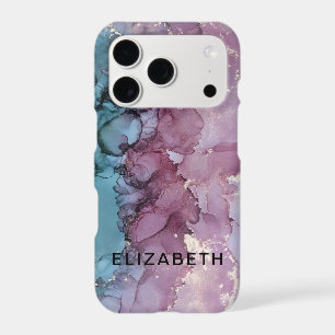 blue and dusty pink gold marble personalized 