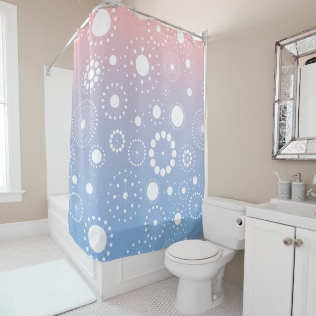 Blue And Dusty Rose Back & Abstract Stars Pattern (In Situ)