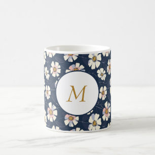 Blue and Floral Design Magic Mug