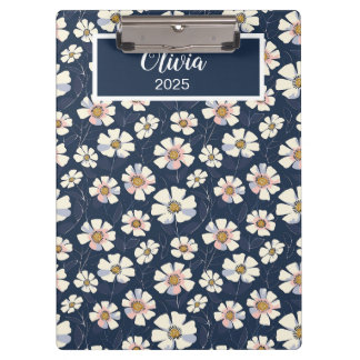 Blue and Floral Pattern Clipboard