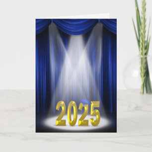 Blue and Gold 2025 Graduation Spotlight Card