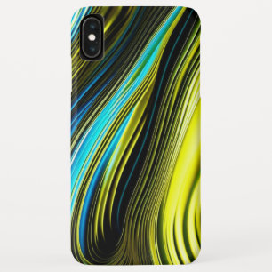 Blue and Gold Abstract Silk and Satin Rolls iPhone XS Max Case