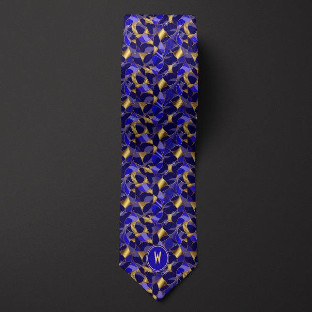 Blue and Gold Abstract Tie (Creator Uploaded)