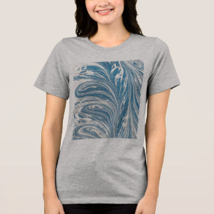 Blue And Gold Abstract Wave Tri-Blend Shirt
