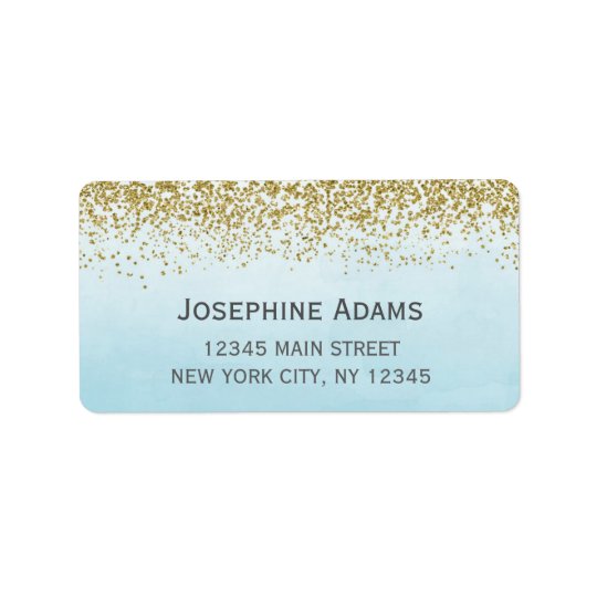 Blue and Gold Address Labels