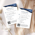 Blue and Gold Agate Bar Mitzvah QR Code, Vertical RSVP Card<br><div class="desc">This beautiful reply card features navy blue and gold agate and your customized text in a vertical format.  Use the Design Tool to change the fonts or layout.</div>