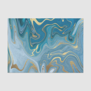 Blue and Gold Agate pattern 5 Tissue Paper