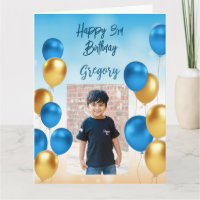 Blue and gold balloons blue background photo 