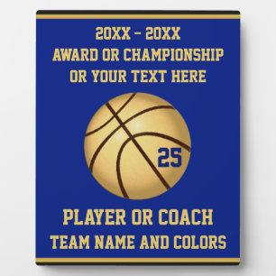 Blue and Gold Basketball Award for Players, Coach Plaque