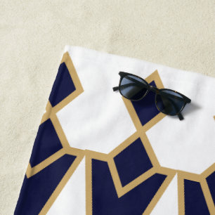 Blue and Gold Bowties  Beach Towel