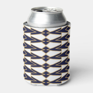Blue and Gold Bowties Can Cooler