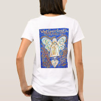Blue and Gold Cancer Angel T-shirt (Print on Back)
