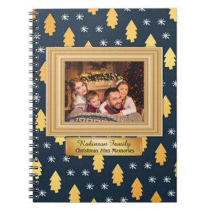 Blue and Gold Christmas Photo Scrapbook Journal