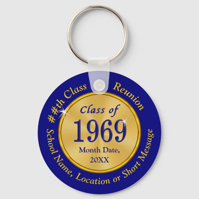 Blue and Gold, Class of 1969 Reunion Gifts, Keychain (Front)