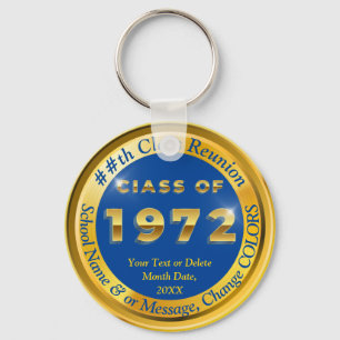 Blue and Gold, Class of 1972, Class Reunion Favour Keychain