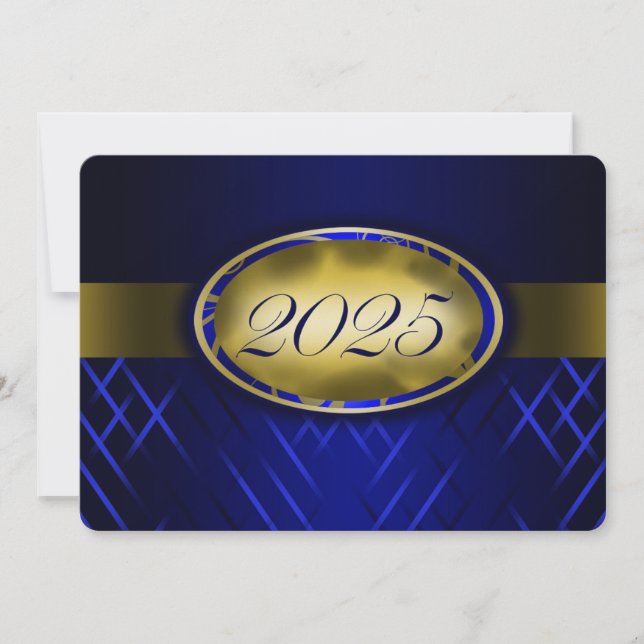 Blue and Gold Class of 2025 Invitation (Front)
