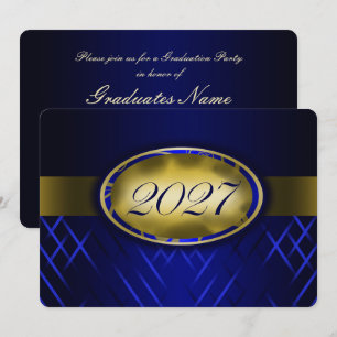 Blue and Gold Class of 2027 Party Invitation