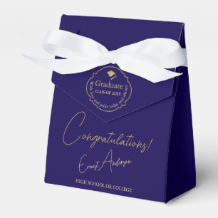 Blue and Gold Congratulations Graduate Graduation Favor Box
