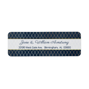 Blue and Gold Custom Address Labels