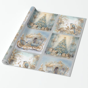 Blue and Gold Elegant Wrapping Paper
