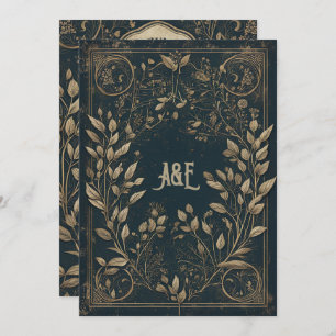 Blue and Gold Enchanted Willow  Invitation