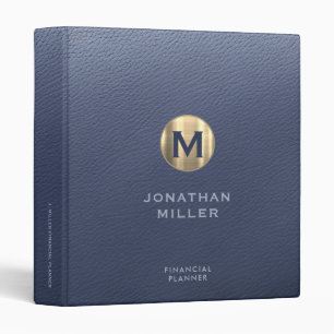 Blue and Gold Financial Planner Binder