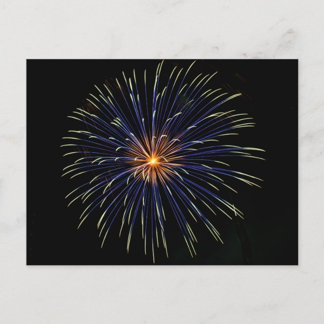 Blue and Gold fireworks Postcard (Front)