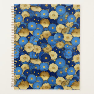 Blue and Gold Floral Chiyogami Planner