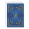 Blue and Gold Floral Monogram Wedding Invitation