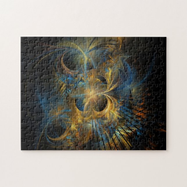 Blue And Gold Fracta Jigsaw Puzzle (Horizontal)