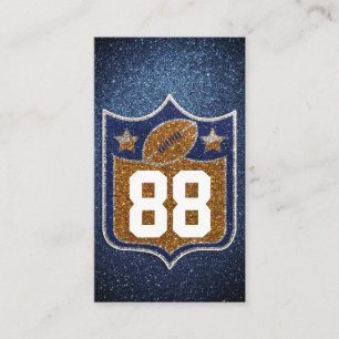 Blue and Gold Glitter School Football Team Colours Business Card