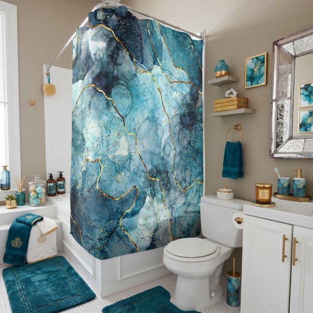 Blue and gold glittery marble  (Creator Uploaded)