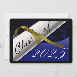 Blue and Gold Graduation Announcement