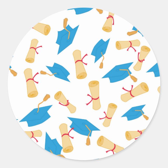 Blue and Gold Graduation Sticker (Front)